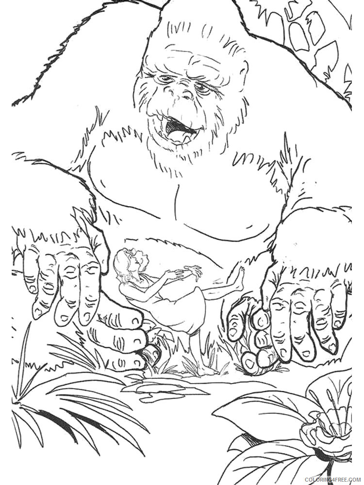 King Kong Coloring Pages Cartoons King Kong 1 Printable 2020 3551 Coloring4free