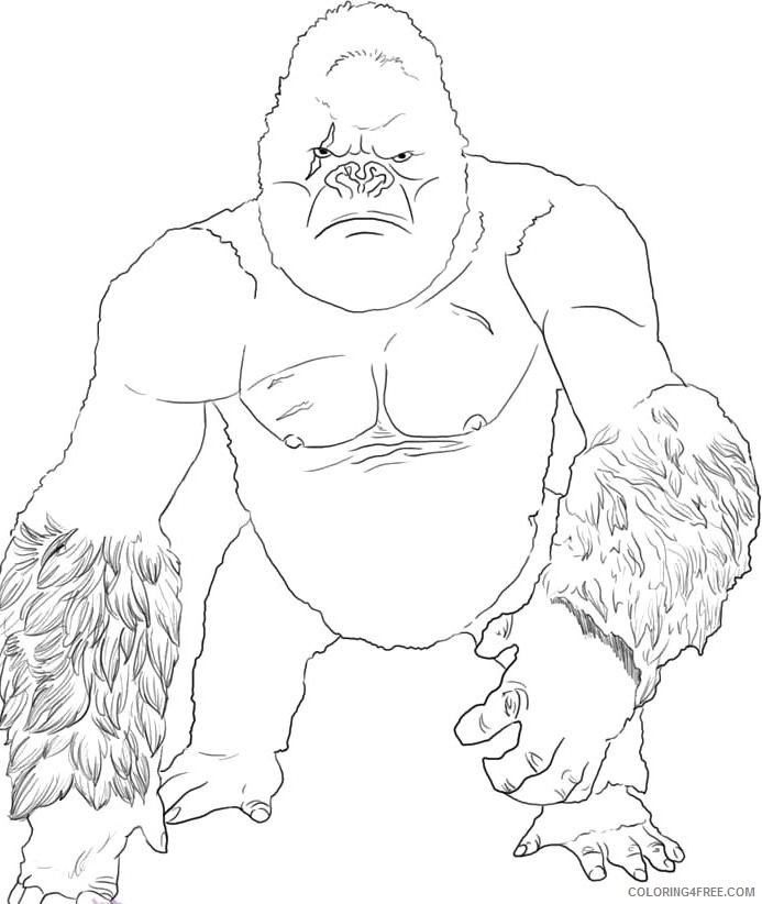 King Kong Coloring Pages Cartoons King Kong Great Ape Printable 2020 3561 Coloring4free
