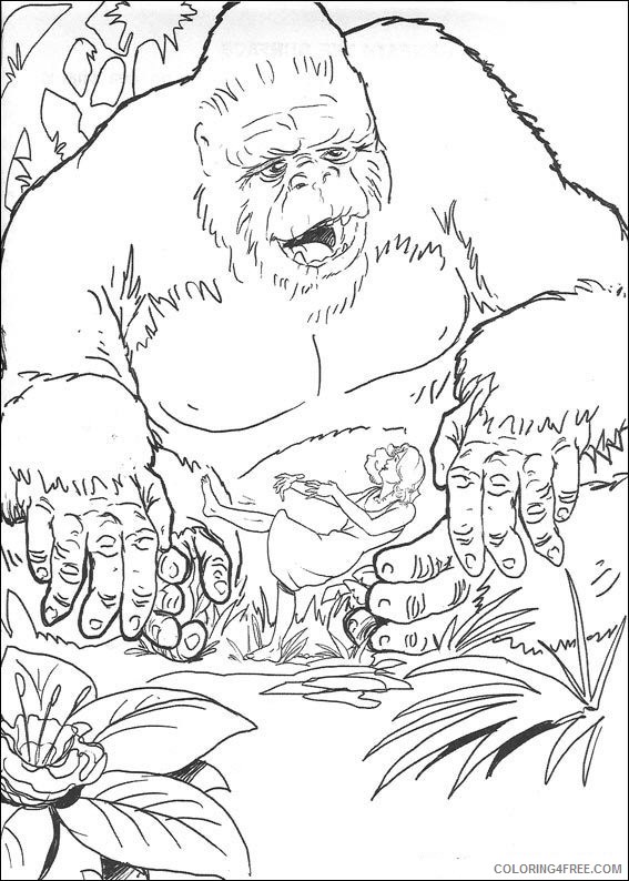 King Kong Coloring Pages Cartoons King Kong and Ann Darrow Printable 2020 3548 Coloring4free