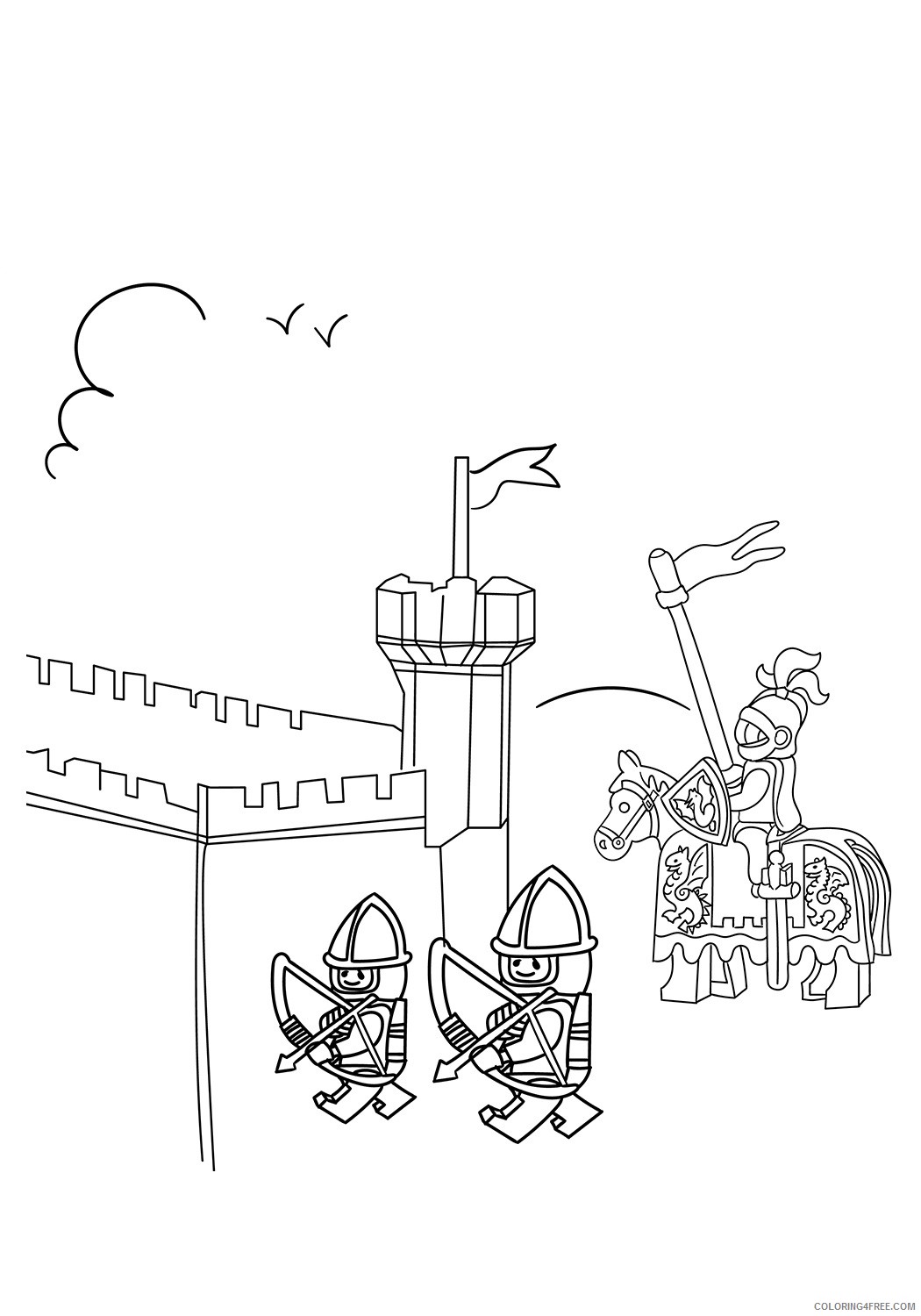 LEGO Coloring Pages Cartoons 1526720588_lego knight 17 a4 Printable 2020 3619 Coloring4free