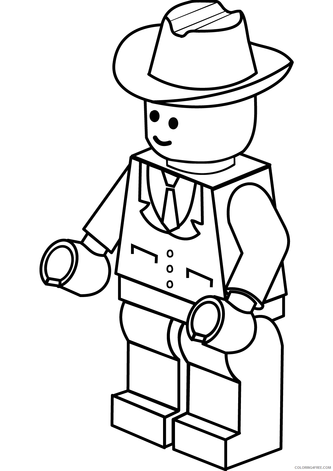 LEGO Coloring Pages Cartoons 1545377329_superior lego cowboy man in hat free Printable 2020 3624 Coloring4free