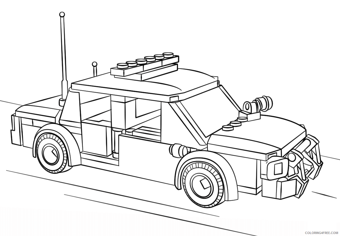 LEGO Coloring Pages Cartoons 1562554457_police car lego a4 Printable 2020 3631 Coloring4free
