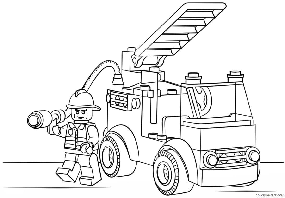 LEGO Coloring Pages Cartoons 1562554758_lego city fire truck a4 Printable 2020 3632 Coloring4free