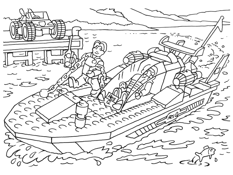 LEGO Coloring Pages Cartoons Lego Boat Printable 2020 3664 Coloring4free
