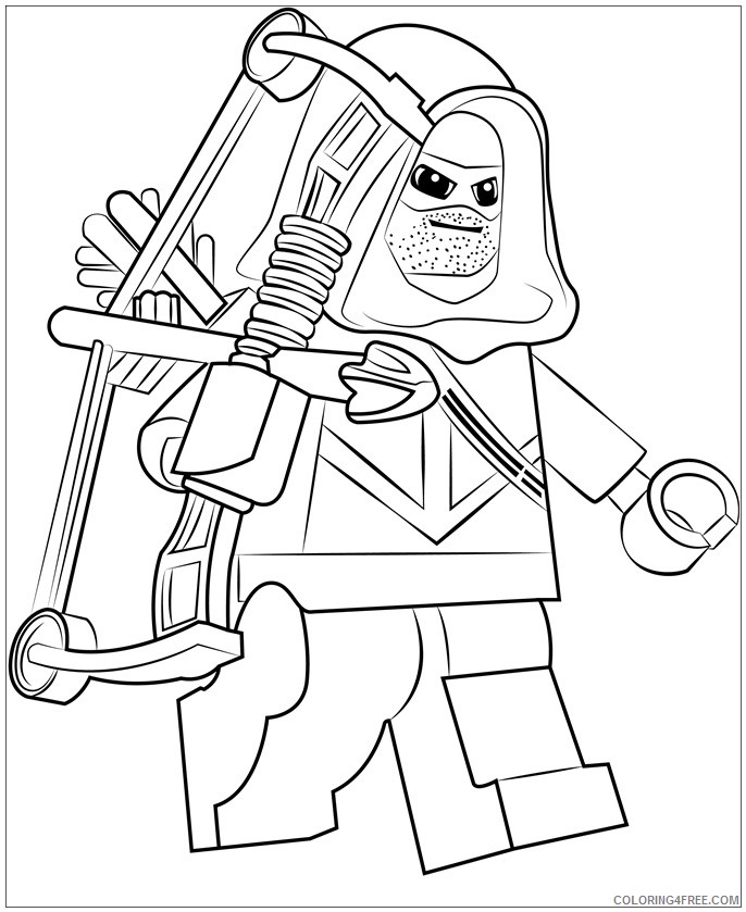 LEGO Coloring Pages Cartoons Lego Green Arrow Printable 2020 3691 Coloring4free