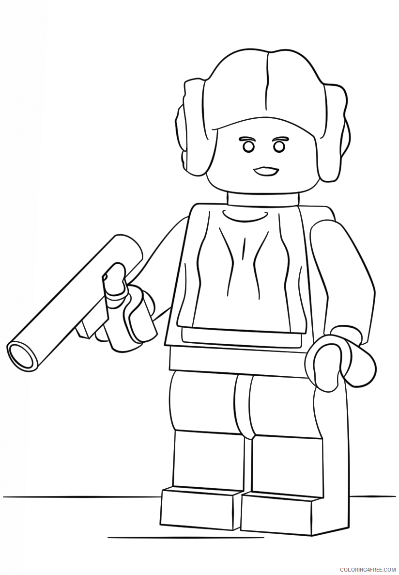 LEGO Coloring Pages Cartoons Lego Princess Leia Printable 2020 3698 Coloring4free