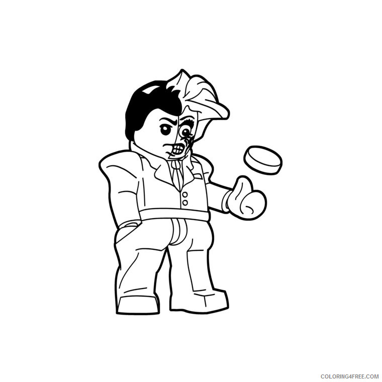 LEGO Coloring Pages Cartoons Lego Two Face Printable 2020 3700 Coloring4free