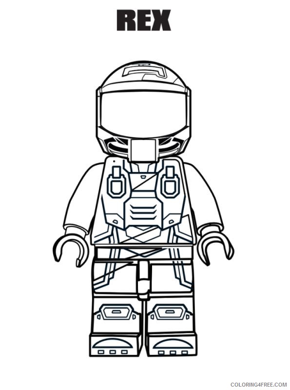LEGO Coloring Pages Cartoons Rex Lego Movie Printable 2020 3708 Coloring4free
