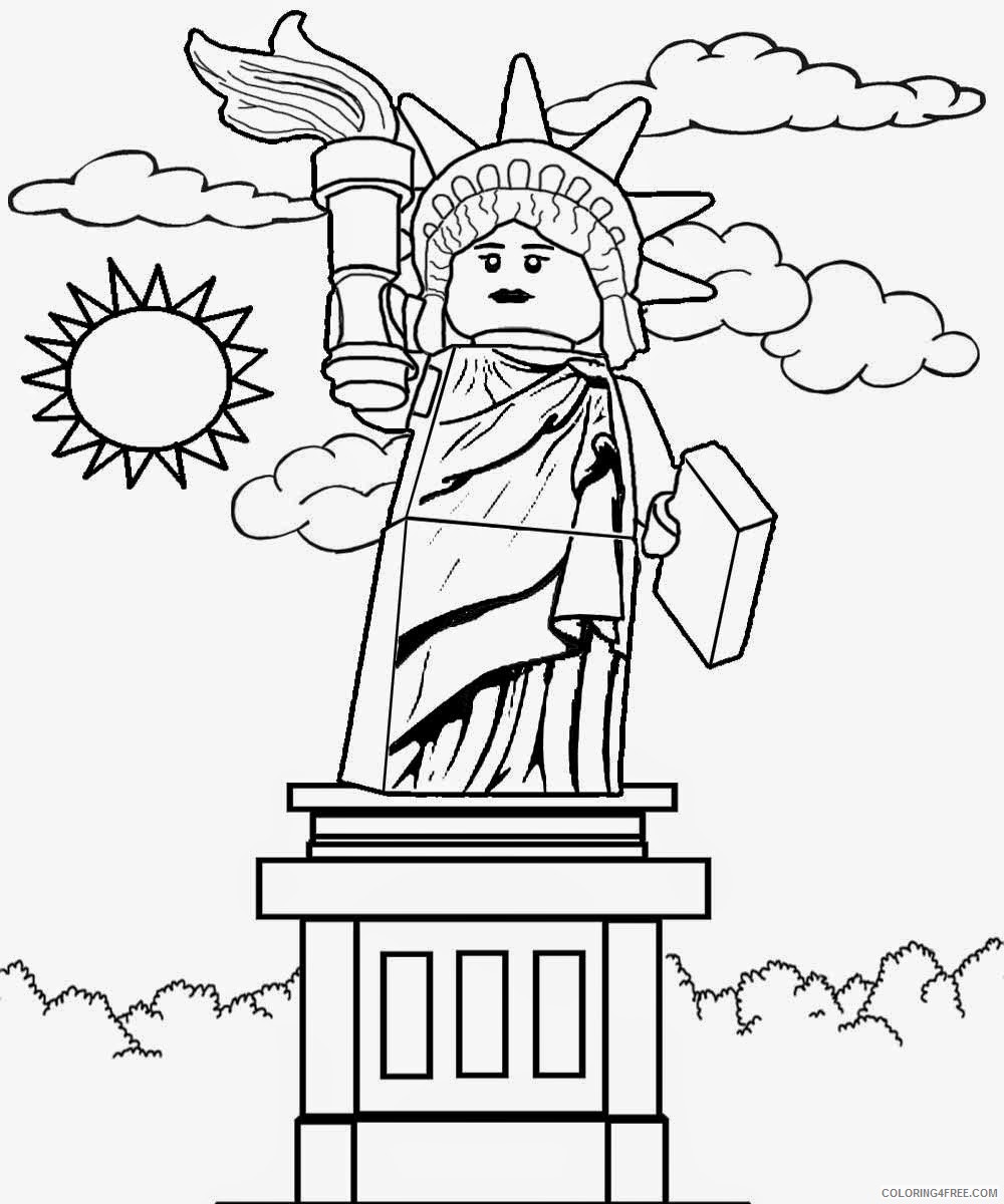 LEGO Coloring Pages Cartoons Statue of Liberty Lego City Printable 2020 3709 Coloring4free