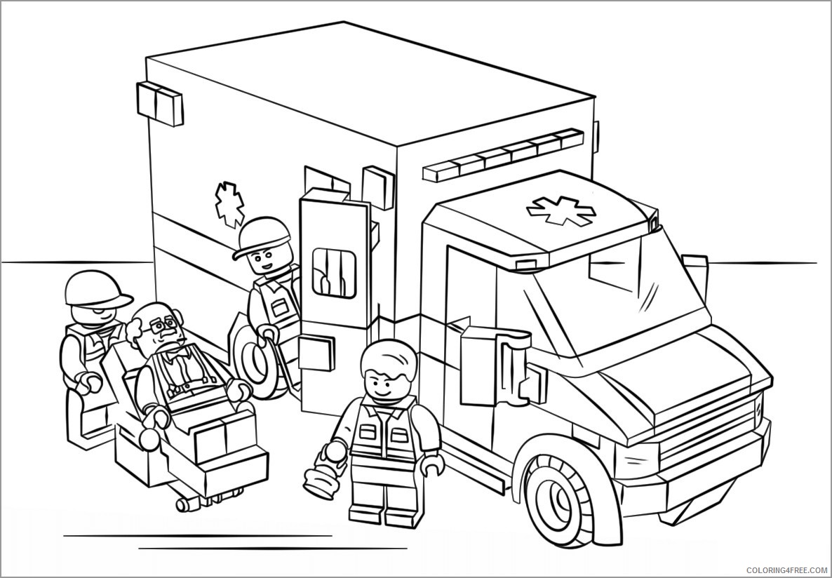 LEGO Coloring Pages Cartoons lego ambulance unsmushed Printable 2020 3658 Coloring4free