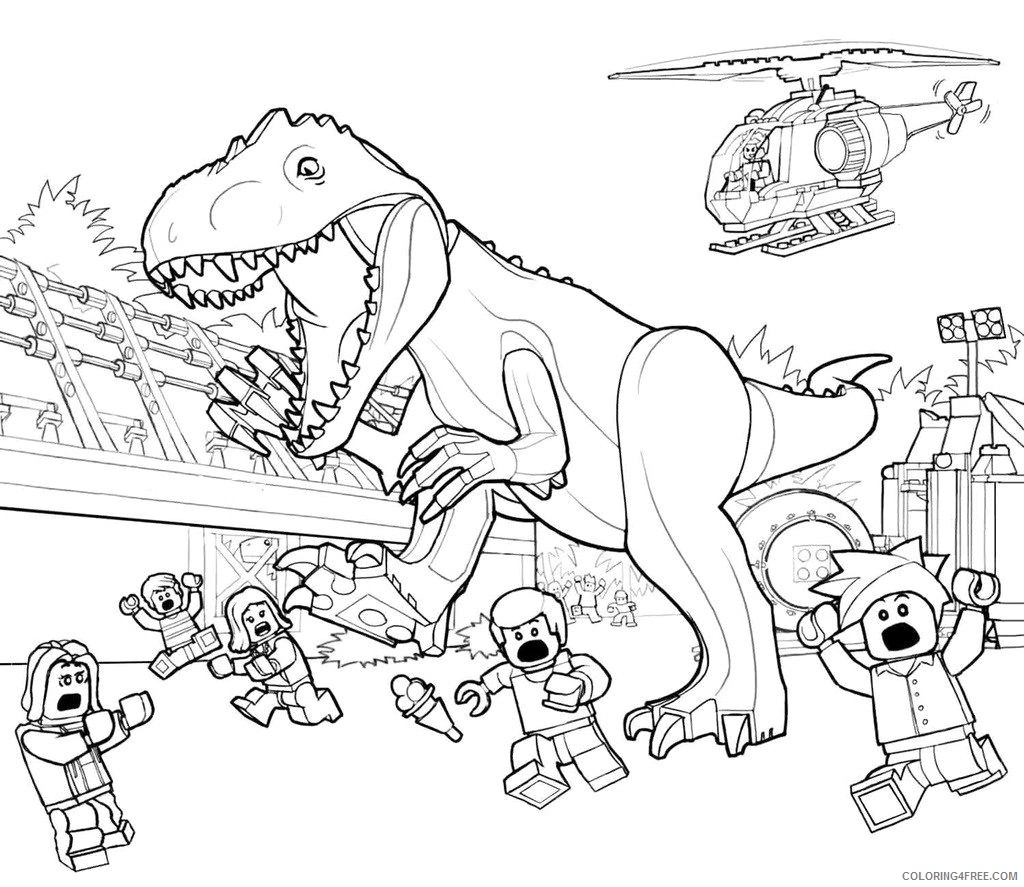 LEGO Jurassic World Coloring Pages Cartoons Lego Jurassic World Printable 2020 3728 Coloring4free