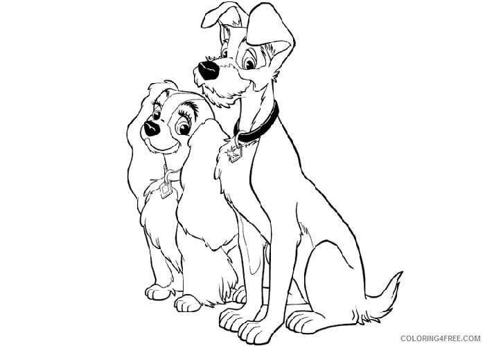 Lady and the Tramp Coloring Pages Cartoons Lady and The Tramp 2 Printable 2020 3572 Coloring4free