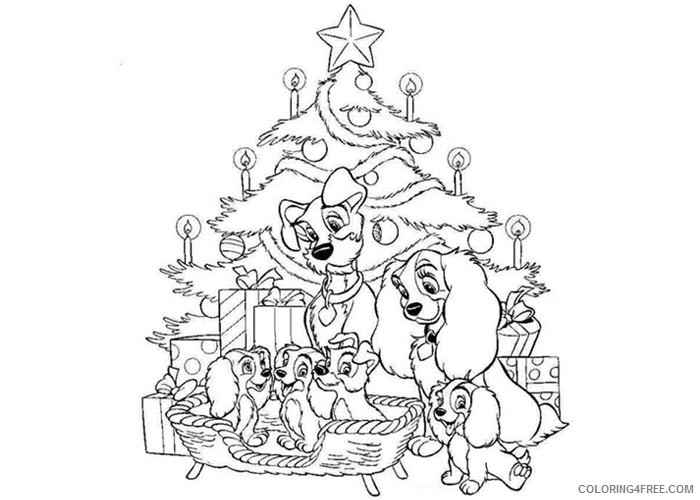 Lady and the Tramp Coloring Pages Cartoons Lady and The Tramp Christmas Printable 2020 3570 Coloring4free