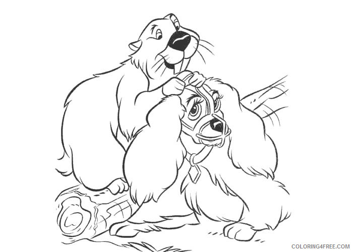 Lady and the Tramp Coloring Pages Cartoons Lady and The Tramp Printable 2020 3597 Coloring4free