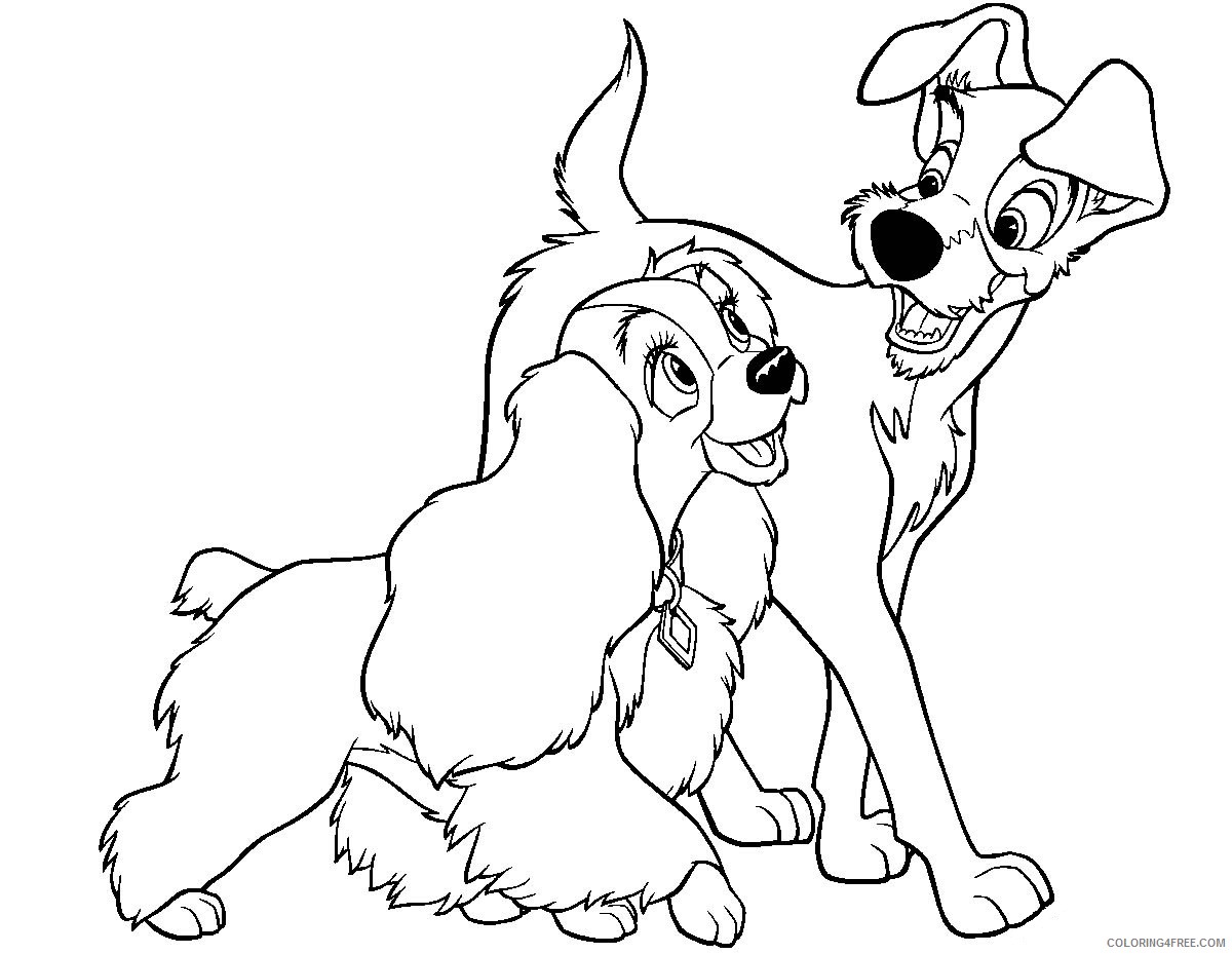 Lady and the Tramp Coloring Pages Cartoons Lady and the Tramp Printable 2020 3571 Coloring4free