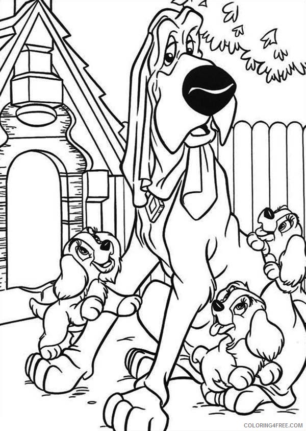 Lady and the Tramp Coloring Pages Cartoons Lady and the Tramp Trusty Printable 2020 3603 Coloring4free