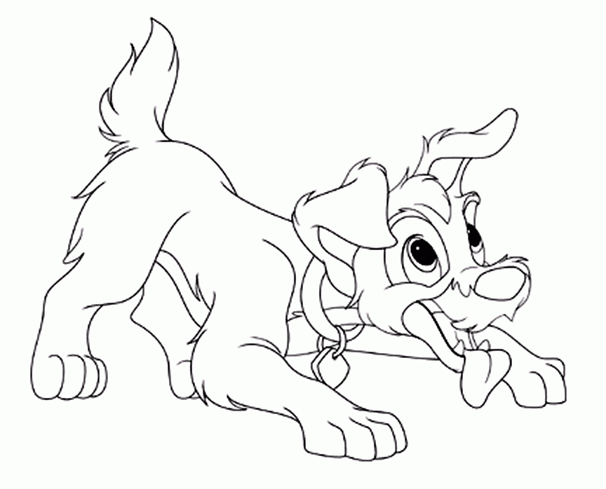 Lady and the Tramp Coloring Pages Cartoons lady and the tramp 1 Printable 2020 3574 Coloring4free