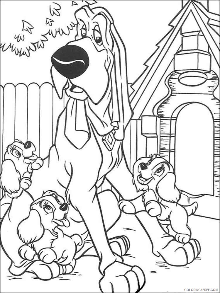Lady and the Tramp Coloring Pages Cartoons lady and the tramp 1 Printable 2020 3575 Coloring4free