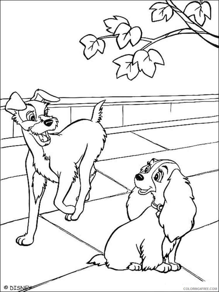 Lady and the Tramp Coloring Pages Cartoons lady and the tramp 13 Printable 2020 3577 Coloring4free