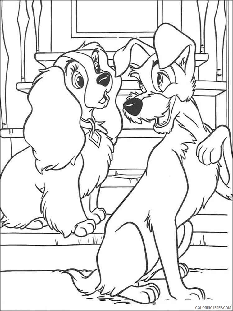 Lady and the Tramp Coloring Pages Cartoons lady and the tramp 14 Printable 2020 3578 Coloring4free