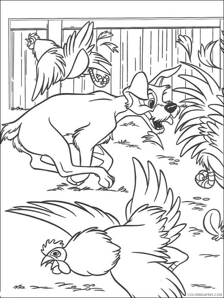 Lady and the Tramp Coloring Pages Cartoons lady and the tramp 15 Printable 2020 3579 Coloring4free