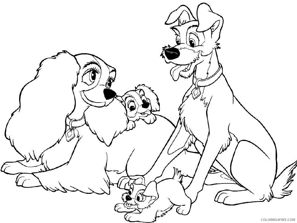 Lady and the Tramp Coloring Pages Cartoons lady and the tramp 27 Printable 2020 3583 Coloring4free