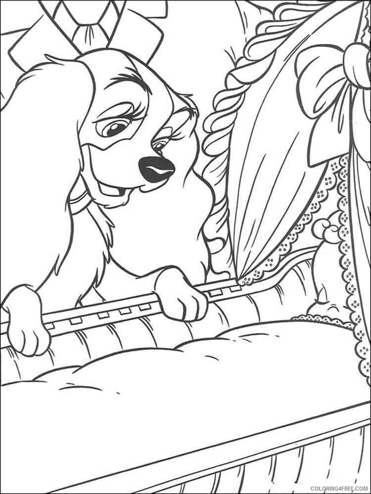 Lady and the Tramp Coloring Pages Cartoons lady and the tramp 3 Printable 2020 3587 Coloring4free