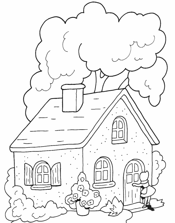 Little Red Riding Hood Coloring Pages Cartoons little red riding hood house Printable 2020 3878 Coloring4free