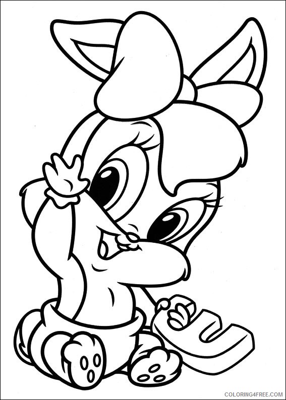 Lola Bunny Coloring Pages Cartoons 1533779087_baby lola saying hi a4 Printable 2020 3945 Coloring4free