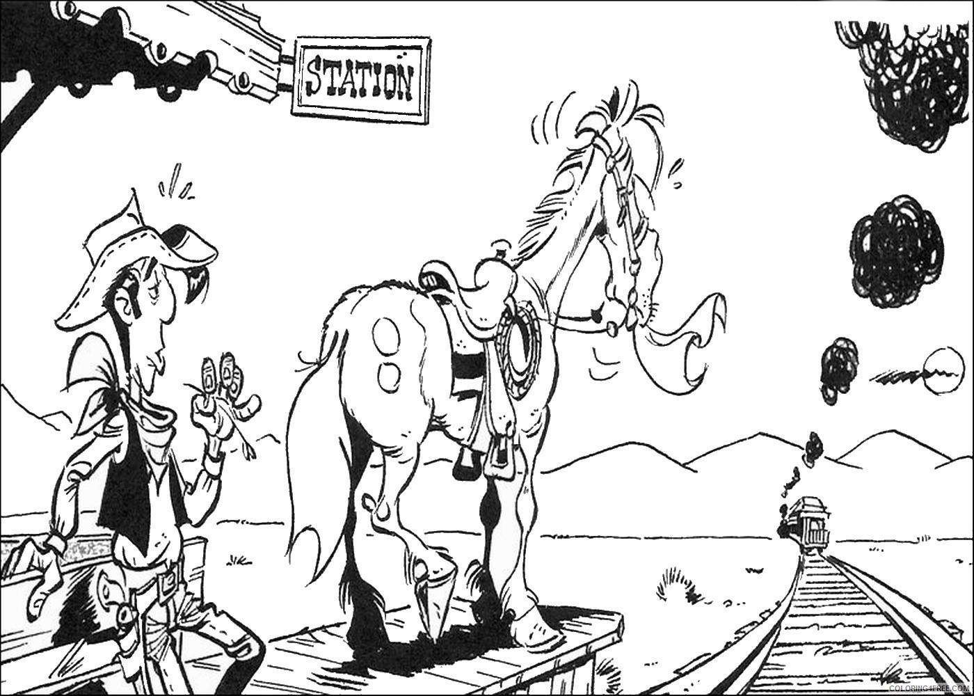 Lucky Luke Coloring Pages Cartoons lucky_luke_coloring_page_9 Printable 2020 3961 Coloring4free