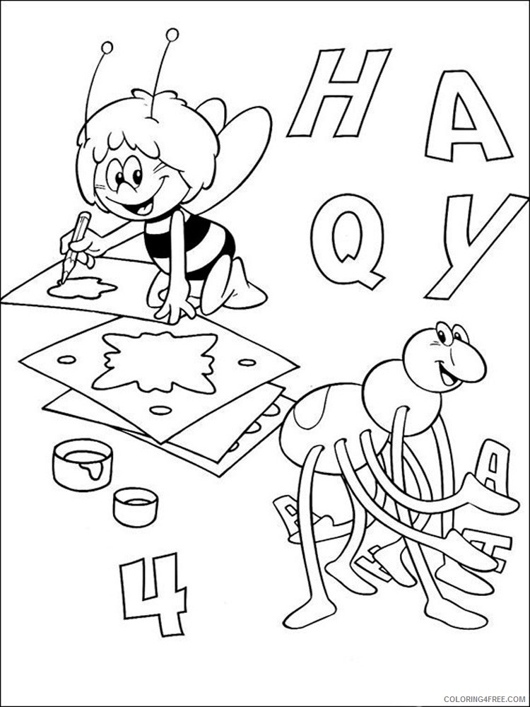 Maya the Bee Coloring Pages Cartoons Maya the Bee 20 Printable 2020 4024 Coloring4free