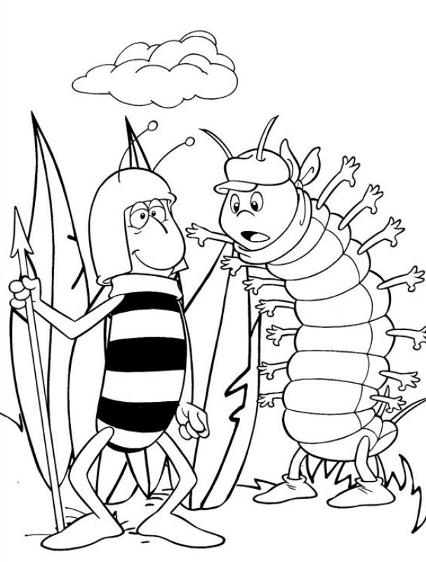Maya the Bee Coloring Pages Cartoons maya the bee 22 Printable 2020 4026 Coloring4free