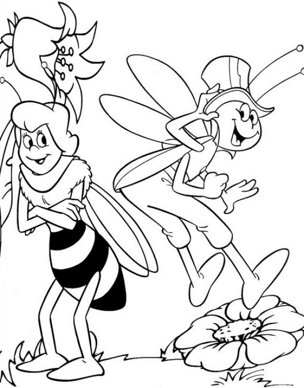 Maya the Bee Coloring Pages Cartoons maya the bee 24 Printable 2020 4028 Coloring4free