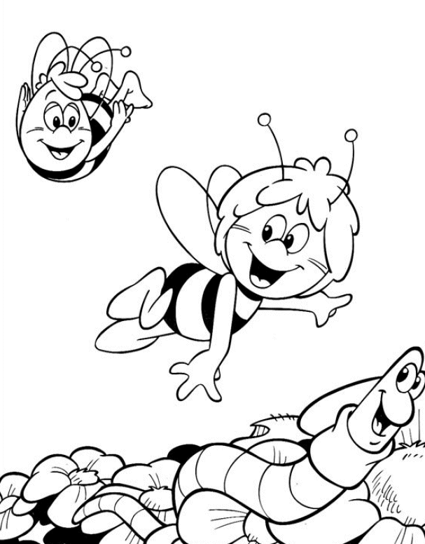 Maya the Bee Coloring Pages Cartoons maya the bee 25 Printable 2020 4029 Coloring4free