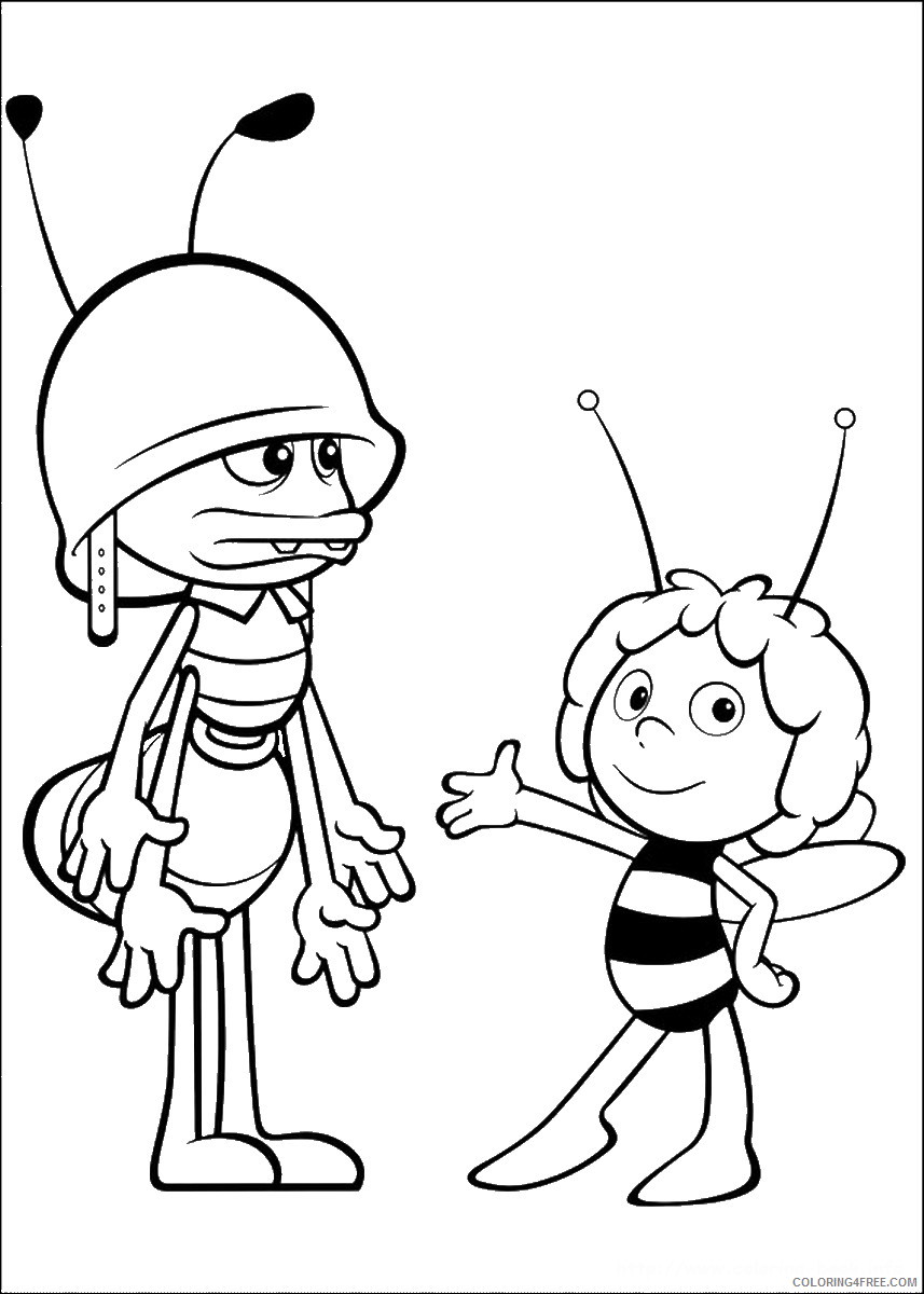 Maya the Bee Coloring Pages Cartoons maya_cl_02 Printable 2020 4002 Coloring4free