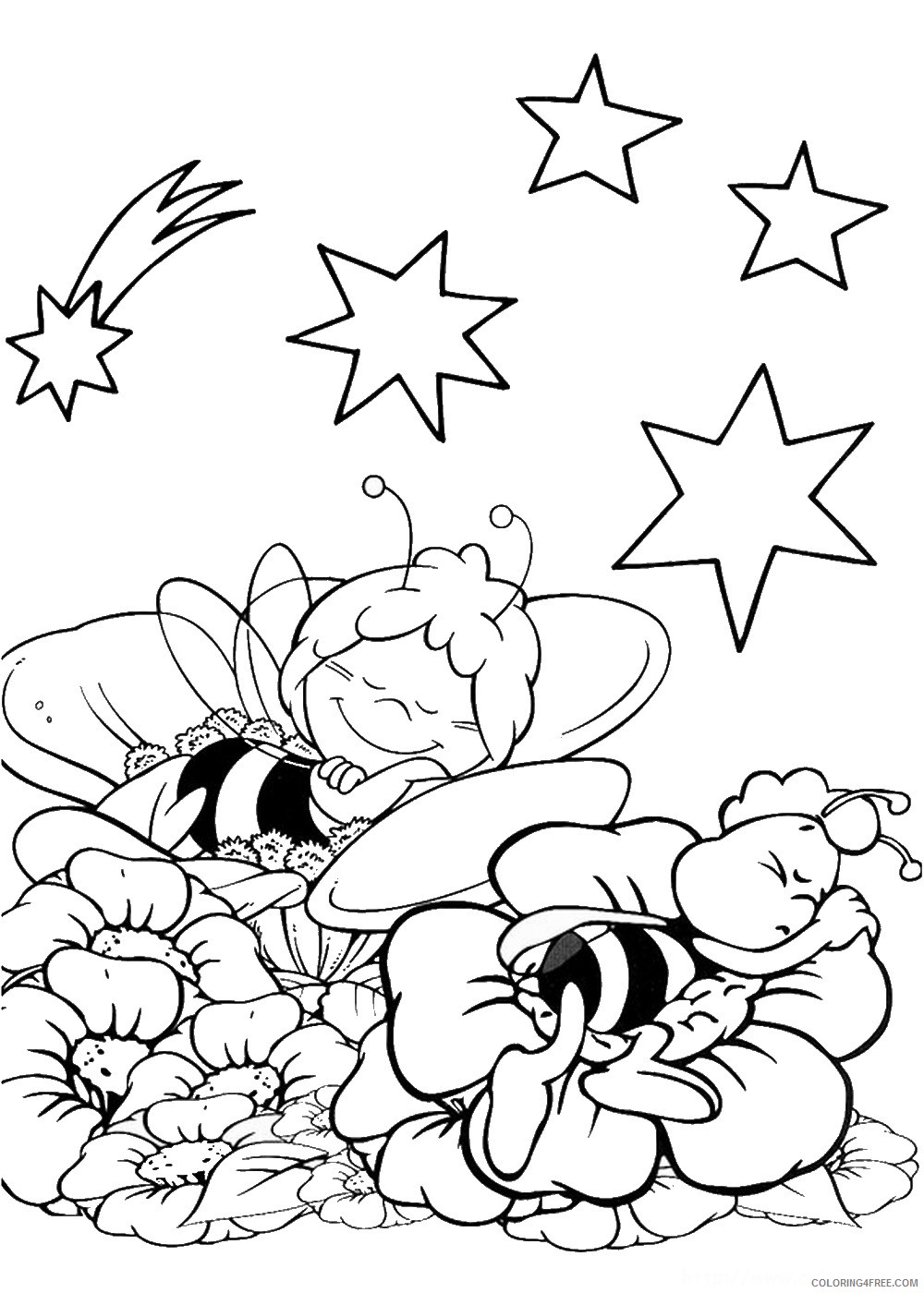 Maya the Bee Coloring Pages Cartoons maya_cl_09 Printable 2020 4008 Coloring4free