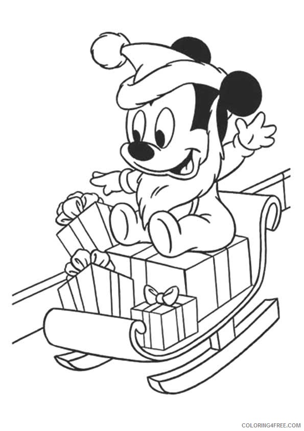 Mickey Mouse Coloring Pages Cartoons 1528099015_the baby mickey mouse on sleigh a4 Printable 2020 4035 Coloring4free