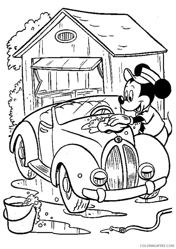 Mickey Mouse Coloring Pages Cartoons 1528099613_the mickey washes his car a4 Printable 2020 4038 Coloring4free
