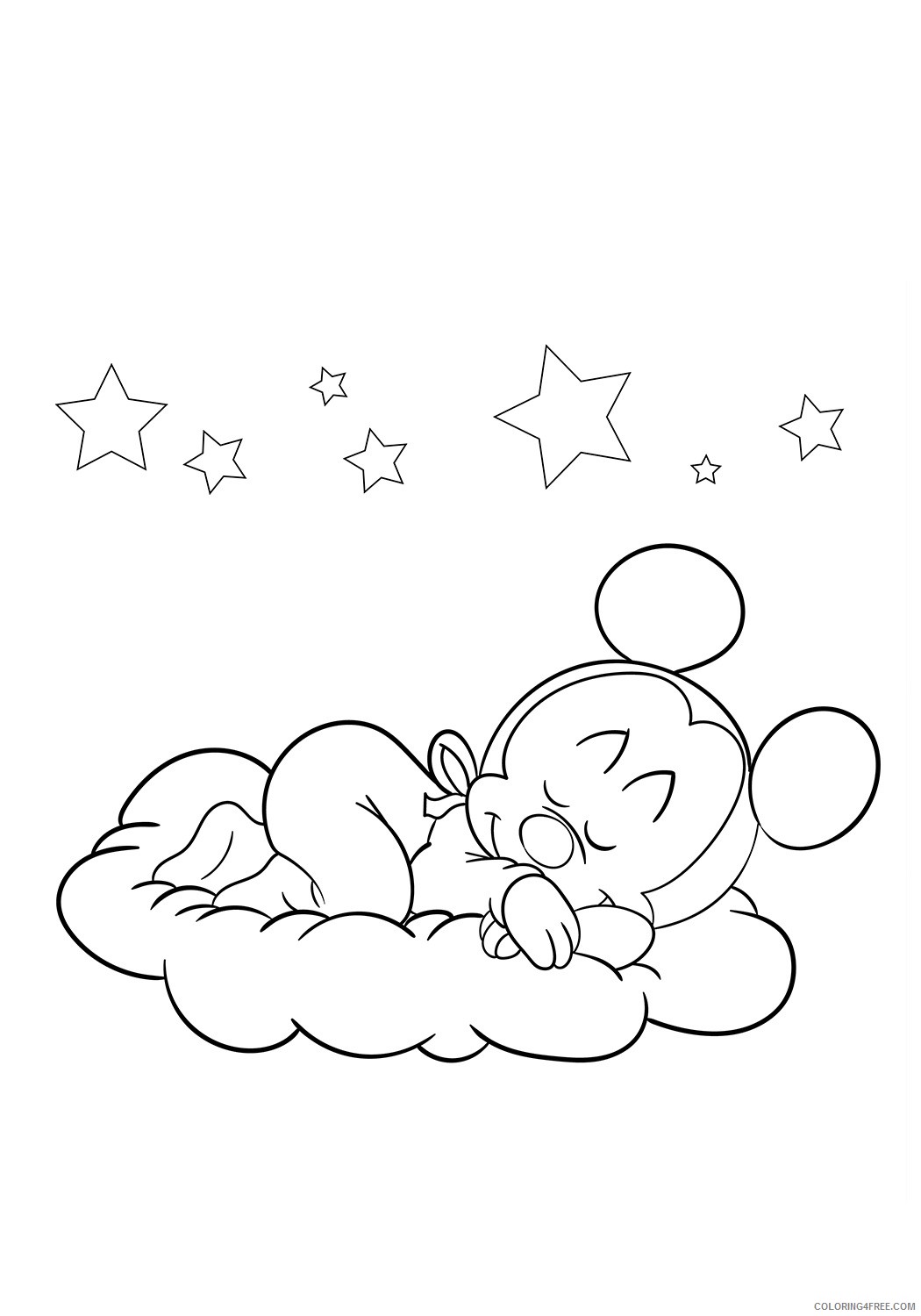 Mickey Mouse Coloring Pages Cartoons 1528100945_baby mickey sleeping 17 a4 Printable 2020 4042 Coloring4free
