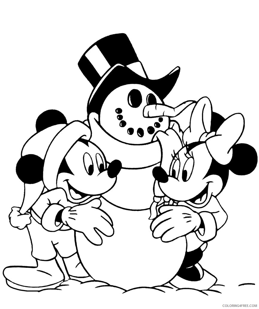 Mickey Mouse Coloring Pages Cartoons 1539922422 Mickey Minnie Snowman Printable 2020 4052 Coloring4free Coloring4free Com - roblox speed city snowman eye