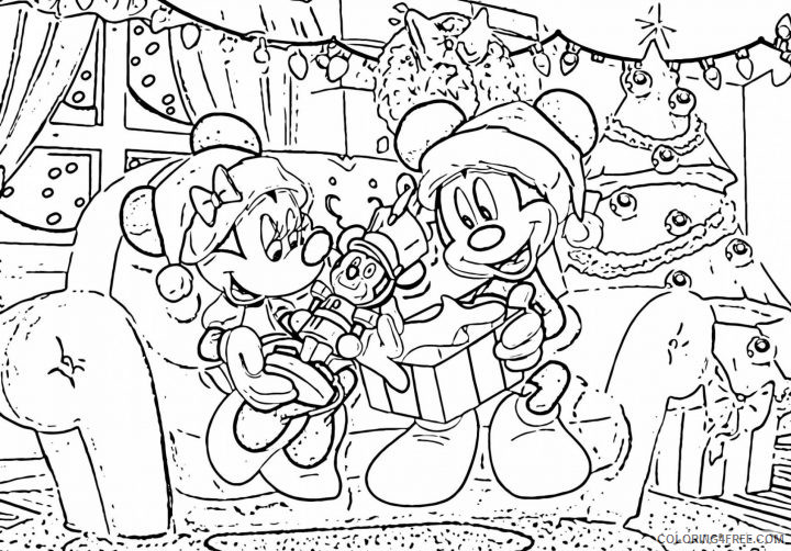 Mickey Mouse Coloring Pages Cartoons Disney Mickey and Minnie Christmas Printable 2020 4069 Coloring4free