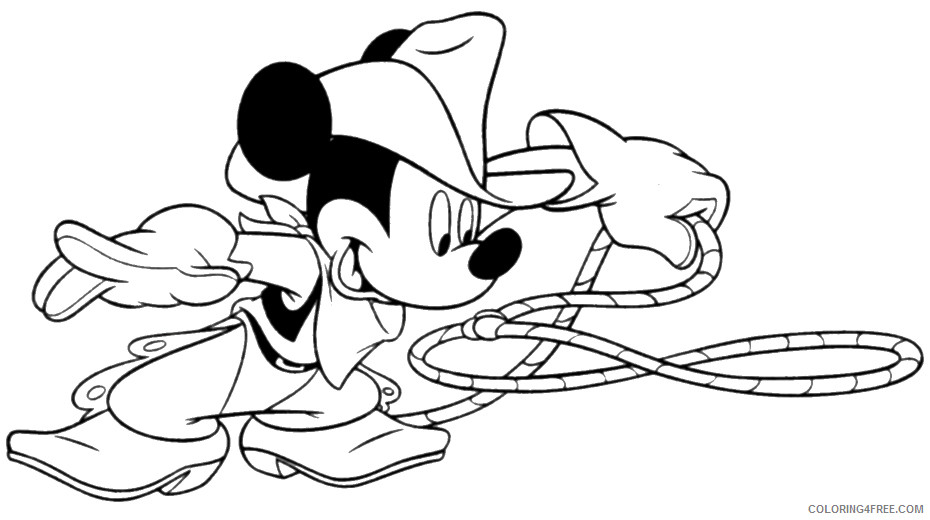 Mickey Mouse Coloring Pages Cartoons Free Mickey Mouse Cowboy Printable 2020 4075 Coloring4free