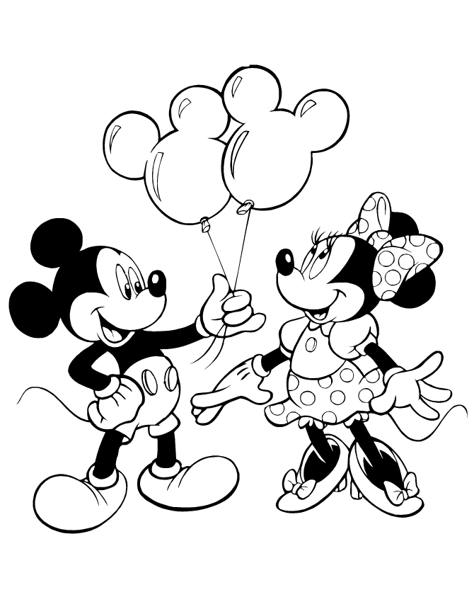 Mickey Mouse Coloring Pages Cartoons Mickey Mouse Balloon Printable 2020 4103 Coloring4free