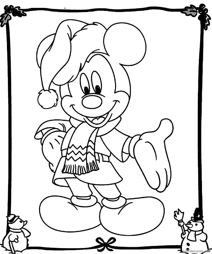 Mickey Mouse Coloring Pages Cartoons Mickey Mouse Christmas Printable 2020 4107 Coloring4free