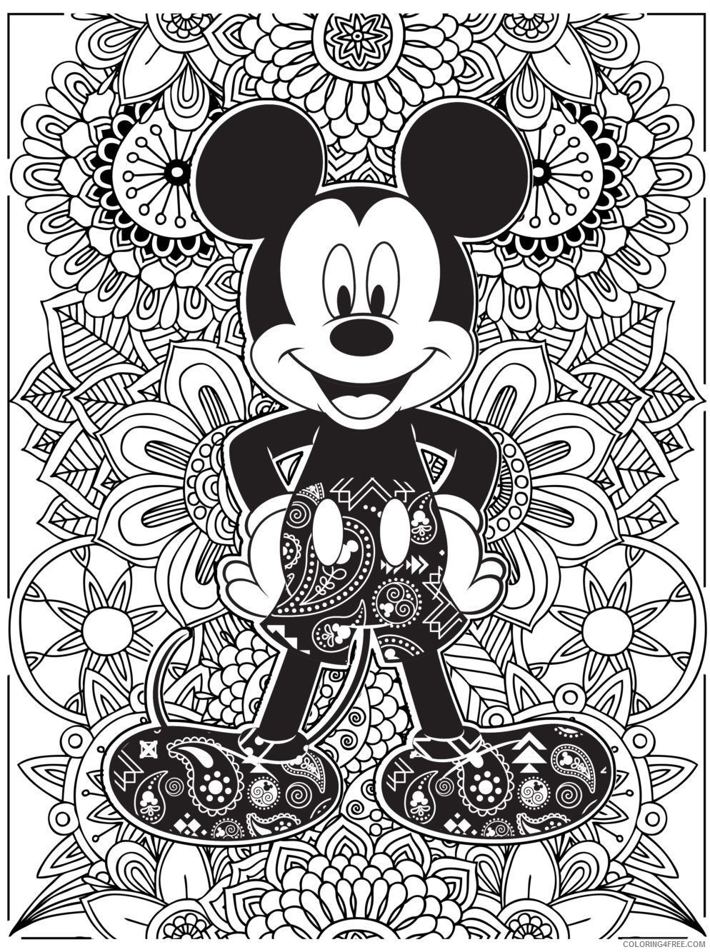 Mickey Mouse Coloring Pages Cartoons Mickey Mouse Disney for Adults Printable 2020 4144 Coloring4free