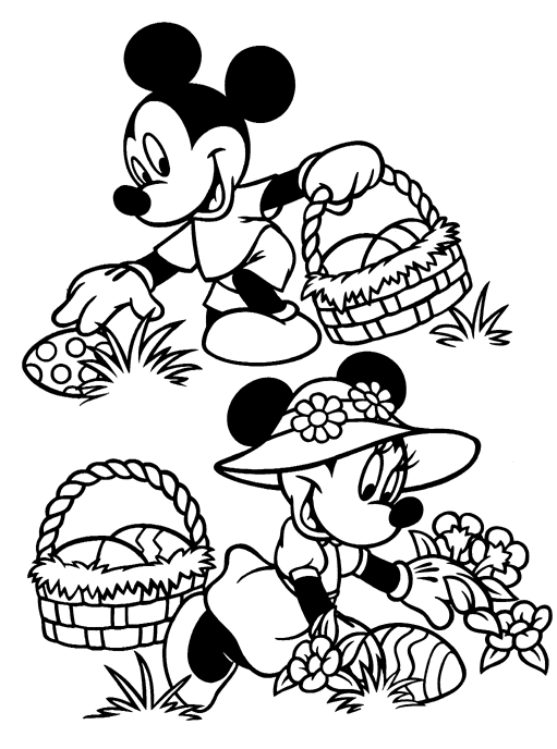 Mickey Mouse Coloring Pages Cartoons Mickey Mouse Easter Basket Printable 2020 4145 Coloring4free