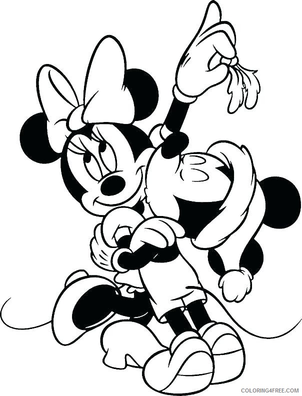 Mickey Mouse Coloring Pages Cartoons Mickey Mouse Mistletoe Printable 2020 4149 Coloring4free