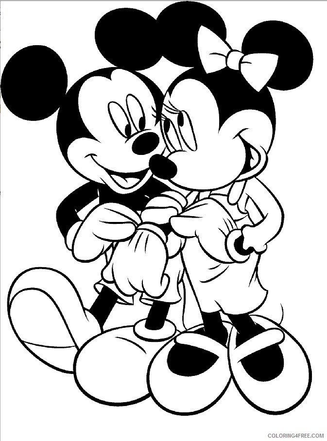 Mickey Mouse Coloring Pages Cartoons Mickey Mouse and Minnie Mouse1 Printable 2020 4102 Coloring4free