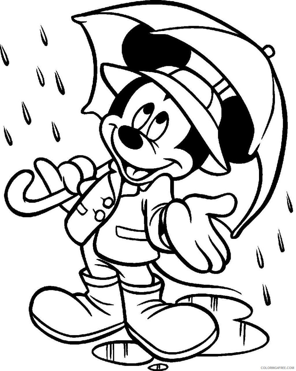 Mickey Mouse Coloring Pages Cartoons Mickey With Umbrella Printable 2020 4158 Coloring4free