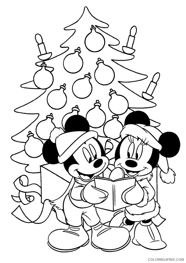 Mickey Mouse Coloring Pages Cartoons Mickey and Minnie Christmas Printable 2020 4080 Coloring4free